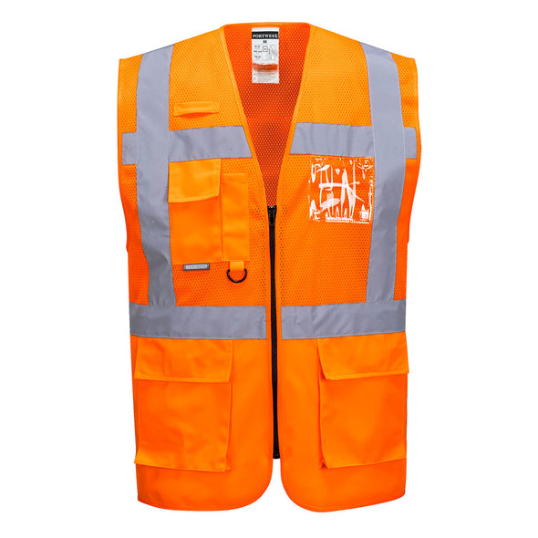 Portwest C496 Madrid Executive Mesh Hi-Vis Vest (Pack of 2) (4713596977206)