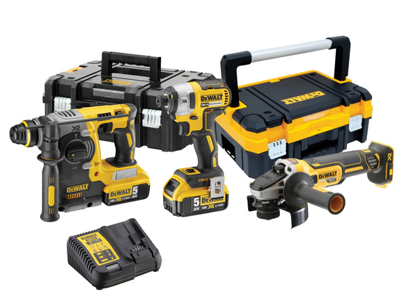 DeWalt DCK305P2T XR 18V Brushless Triple Kit (2 x 5.0Ah Li-ion + 1 x Multi-Voltage Charger + 1 x TSTAK I + 1 x TSTAK II)