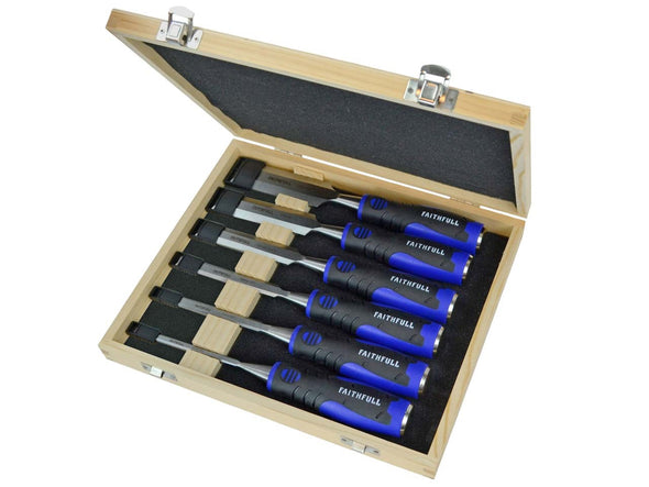 Faithfull 6 Piece Soft Grip Chisel Set (4779870289974)