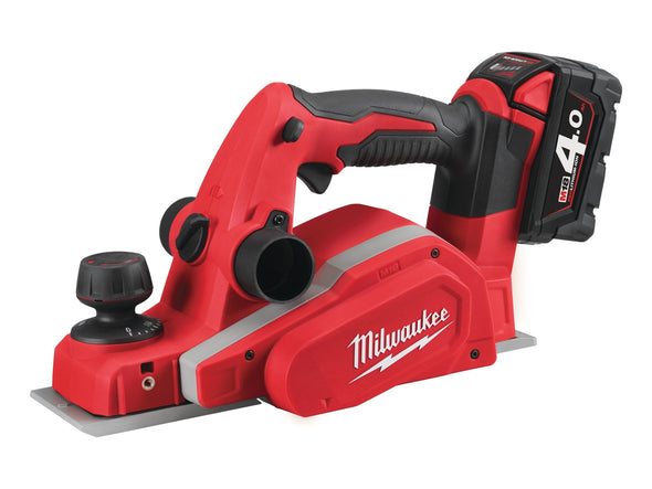 Milwaukee 18V M18 BP-402C 82mm Planer Set (2 x 4.0Ah Li-ion. Charger, Kitbox)