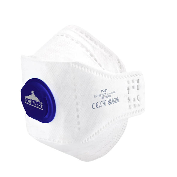 Portwest P291 - EAGLE FFP2 Valved Dolomite Fold Flat Respirator (Box of 10)