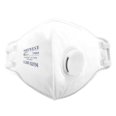 Portwest P351 - FFP3 Valved Dolomite Fold Flat Respirator (Box of 10)