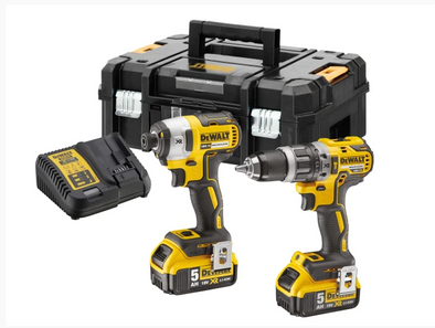 DeWalt 18V 5.0Ah XR Li-Ion Brushless DCD796 Combi Drill (70Nm) and DCF887 Impact Driver (205Nm) Kit (4686414774326)