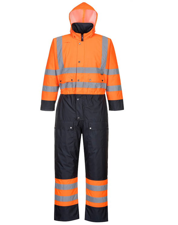 Portwest S485 Hi-Vis Winter Contrast Coverall Lined