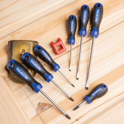 Faithfull 8 Piece Soft Grip Screwdriver Set (4775063388214)